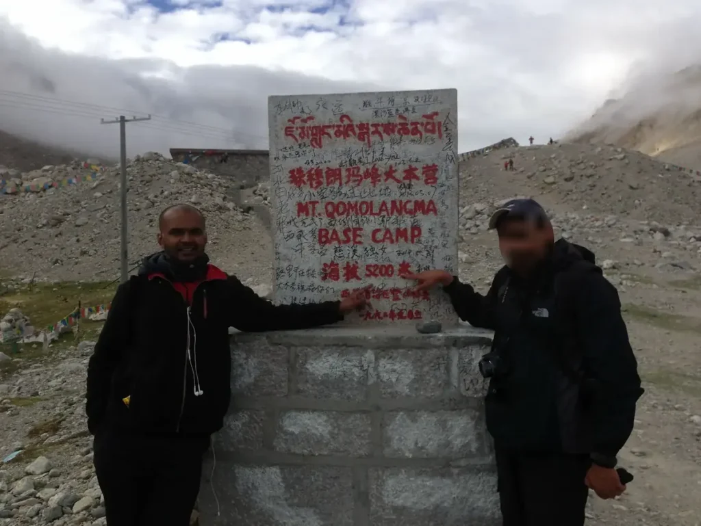 Mr Sivan Sivaloganathan at Everest Base Camp in Tibet
